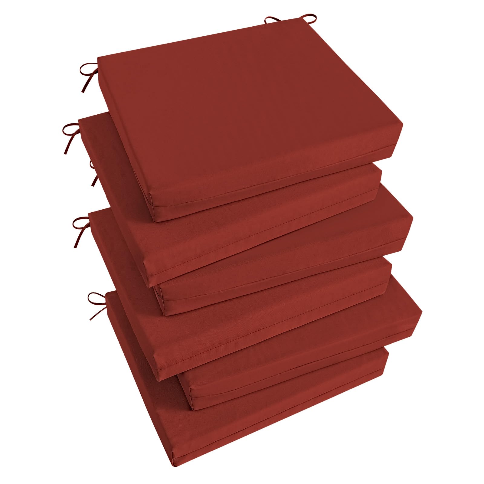 Basic Beyond Outdoor Chair Cushions Set of 6 in Brick Red, front view