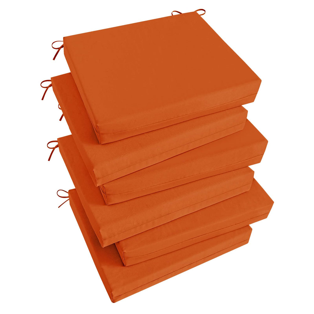 Basic Beyond outdoor chair cushions set of 6 in orange front view
