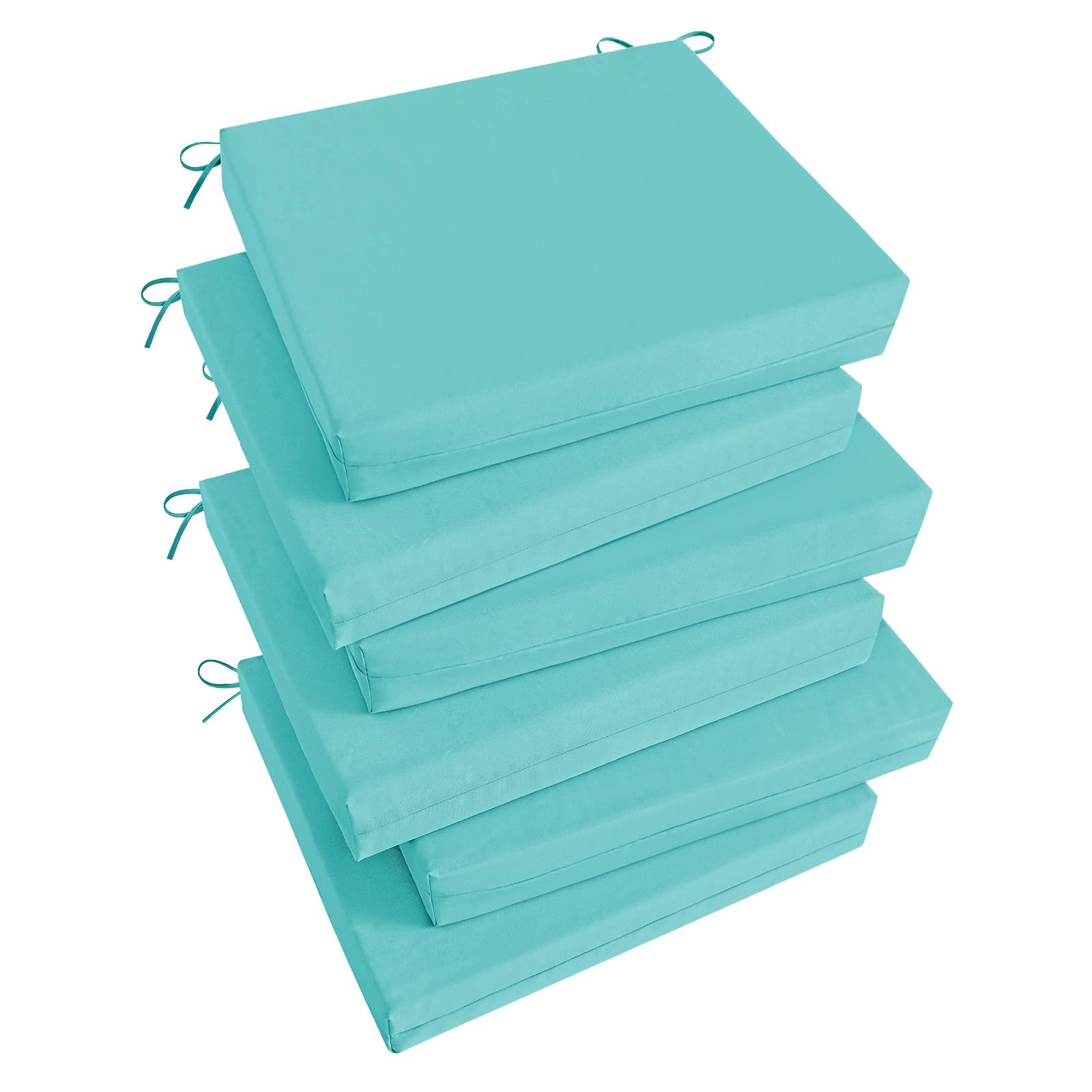 Basic Beyond Outdoor Chair Cushions Set of 6 in teal front view
