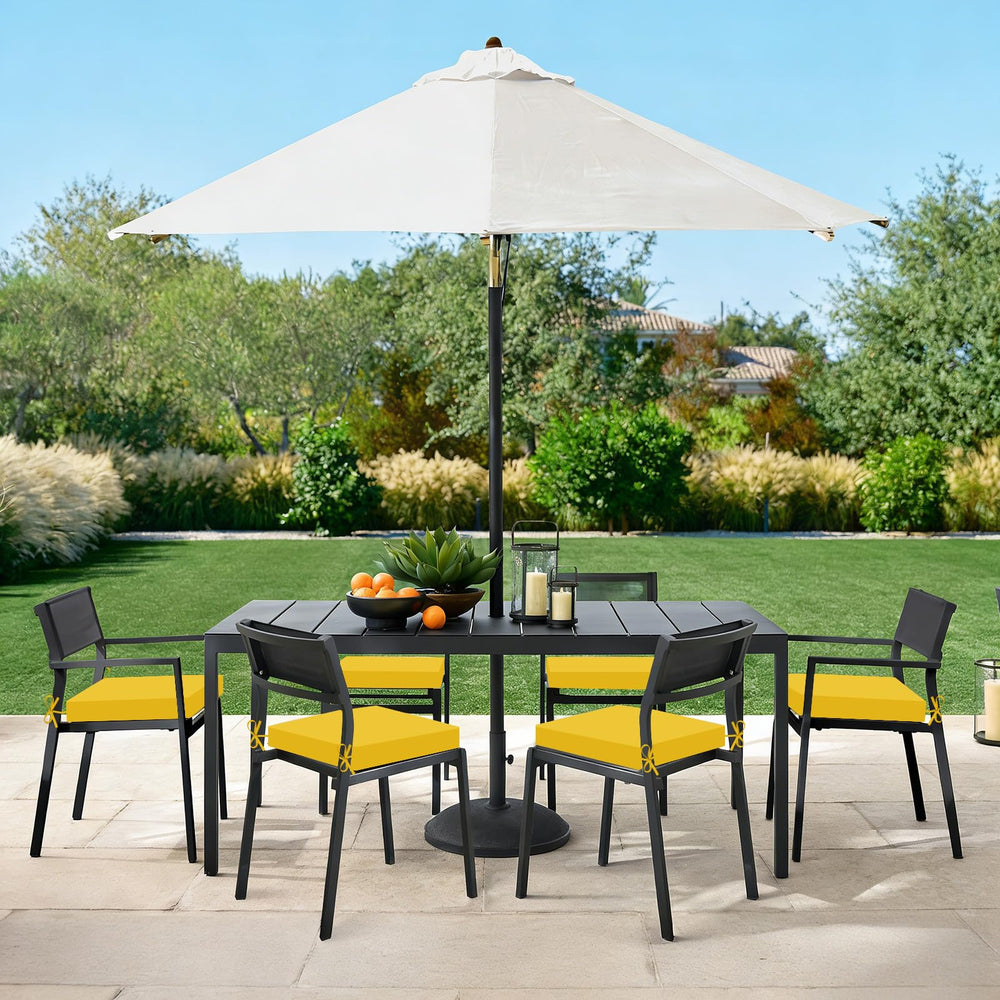 Basic Beyond outdoor chair cushions showing dimensions