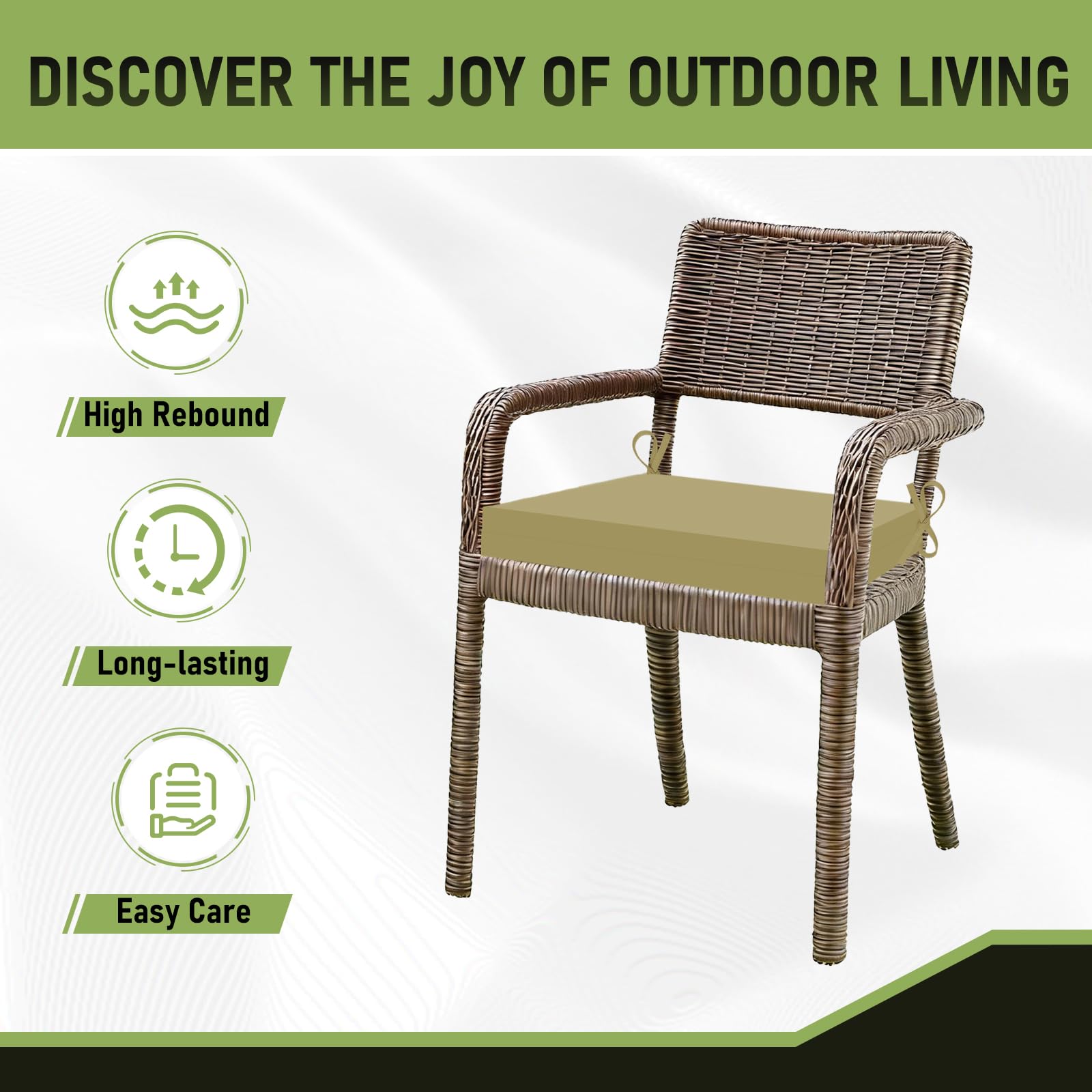 Basic Beyond Outdoor Chair Cushions showing water resistance