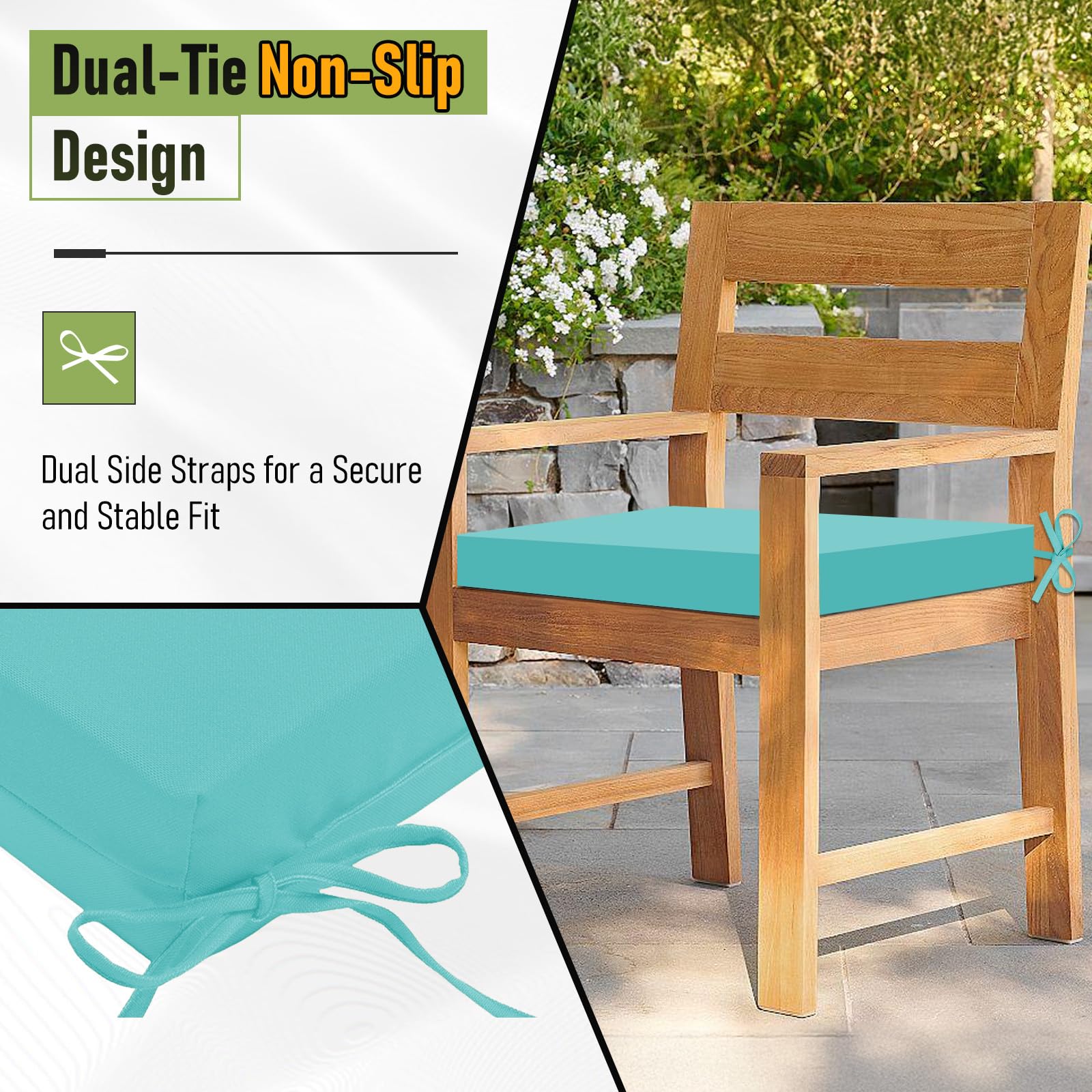 Basic Beyond Outdoor Chair Cushions side view showcasing dimensions
