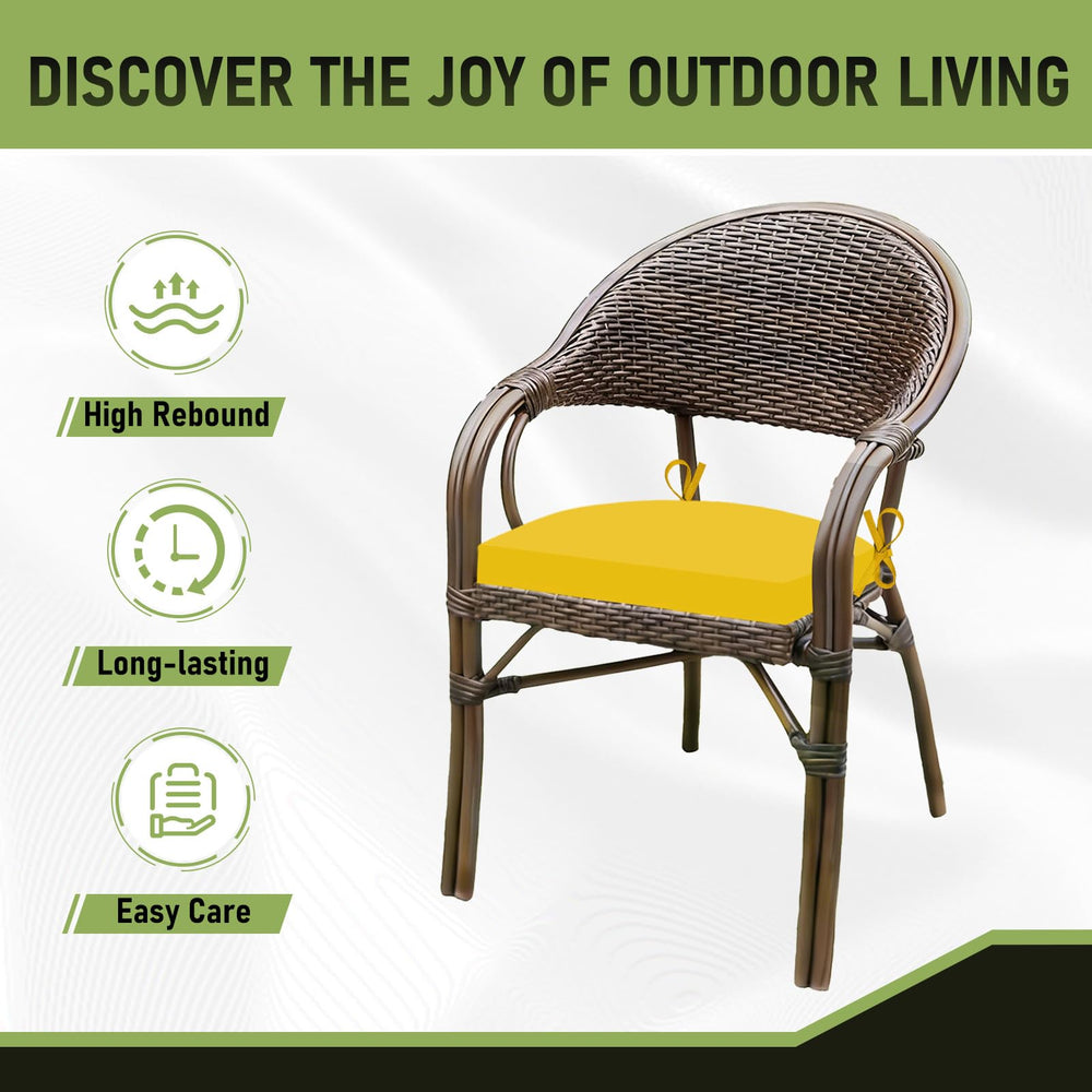 Basic Beyond Outdoor Chair Cushions stacked for shipping