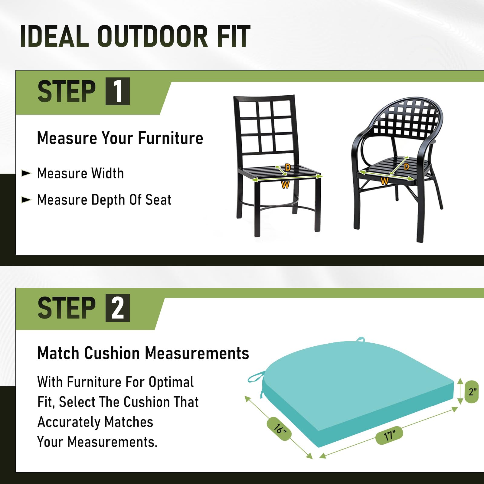 Basic Beyond outdoor chair cushions with vibrant teal colour