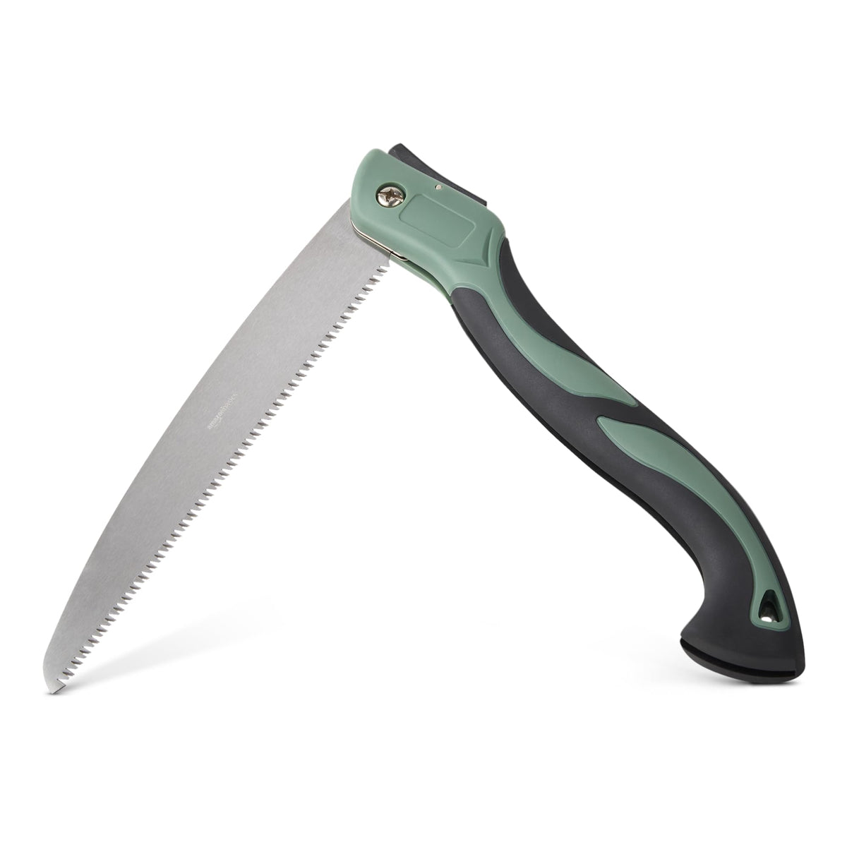Basics 10-inch pruning saw front view with olive handle
