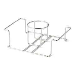 Basics Beer Can Chicken Holder front view in silver