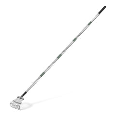 Basics Garden Rake with adjustable handle in olive colour