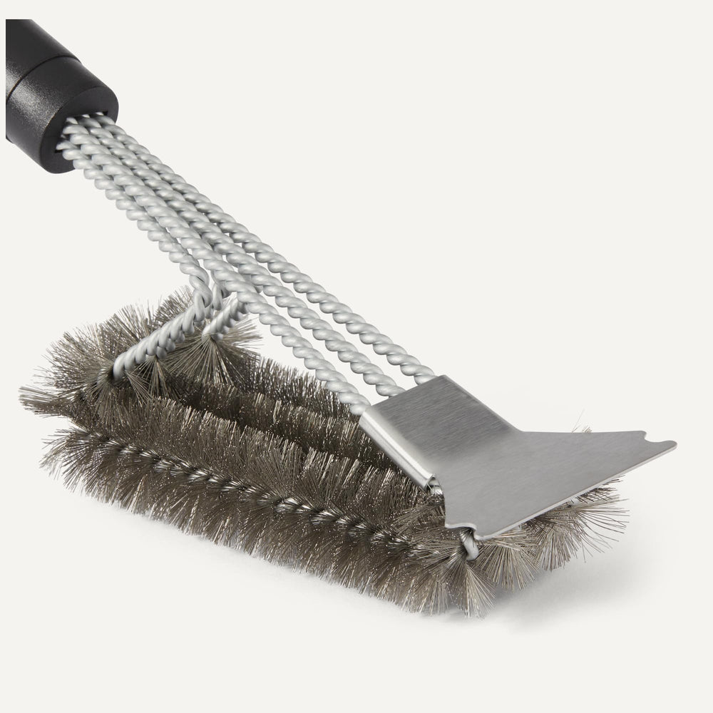 Basics Grill Brush and Scraper side view showcasing handle