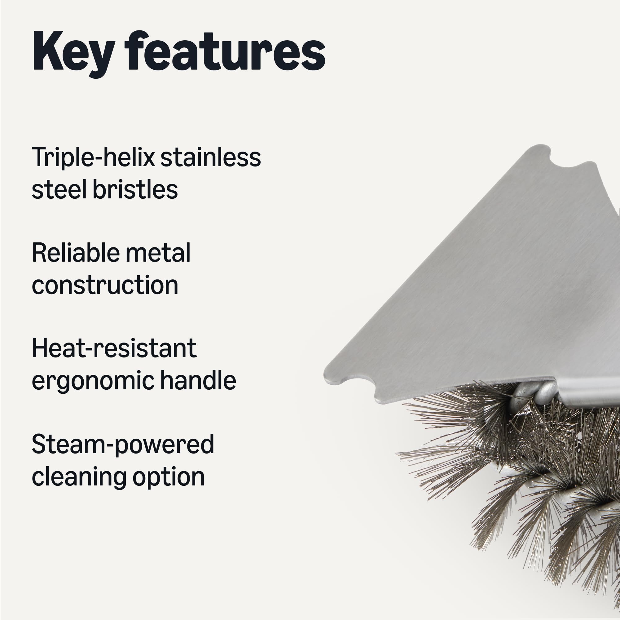 Basics Grill Brush with triple-helix bristles close-up