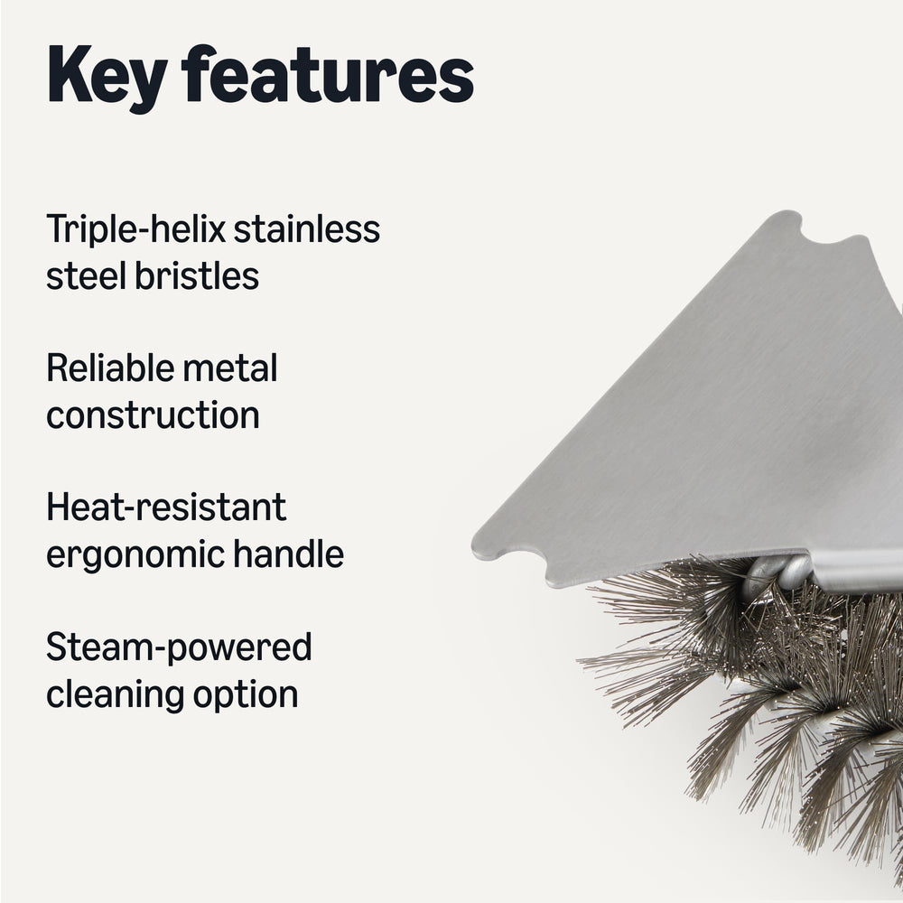 Basics Grill Brush with triple-helix bristles close-up