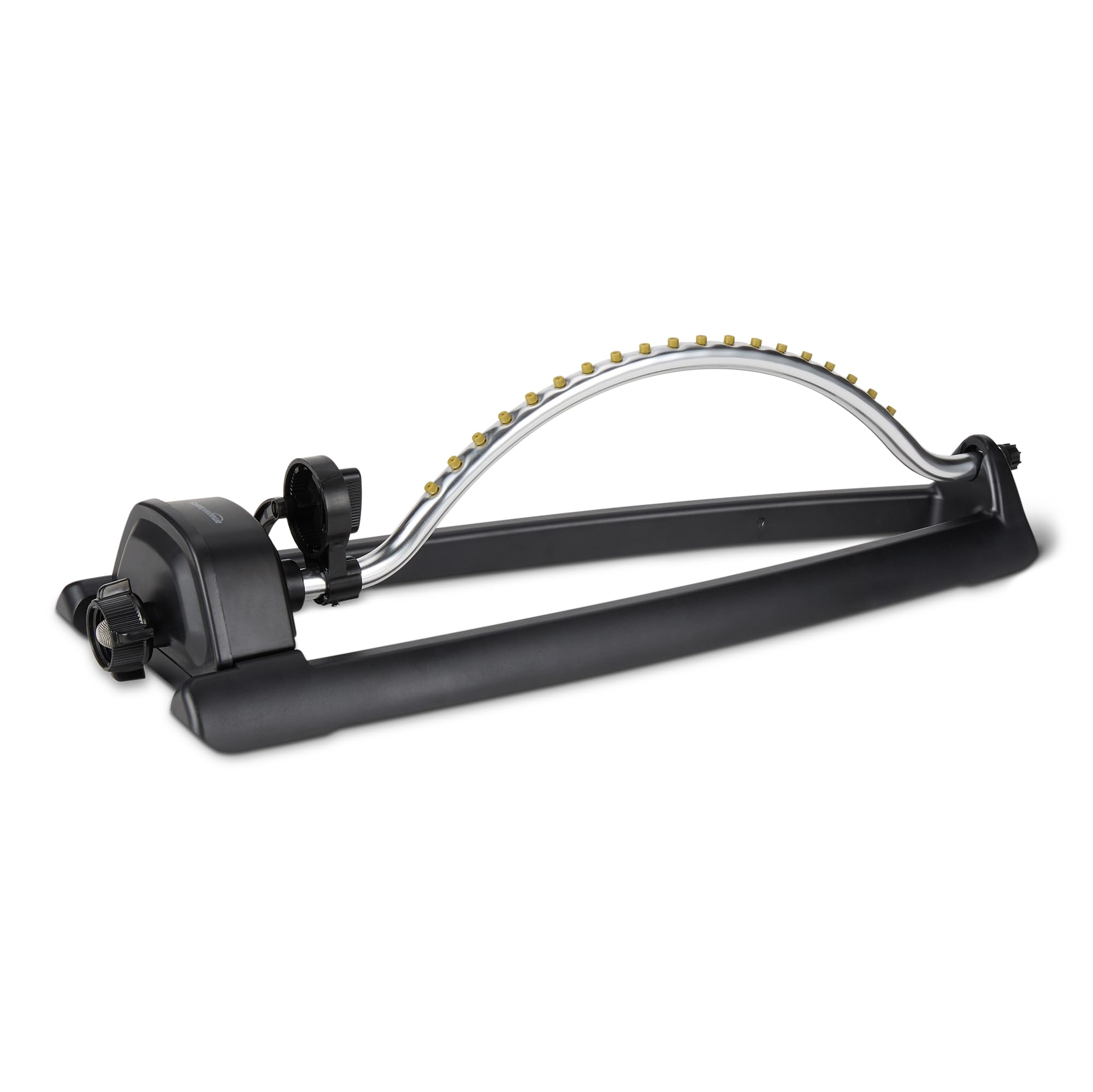 Basics Oscillating Lawn Sprinkler front view with 19 nozzles