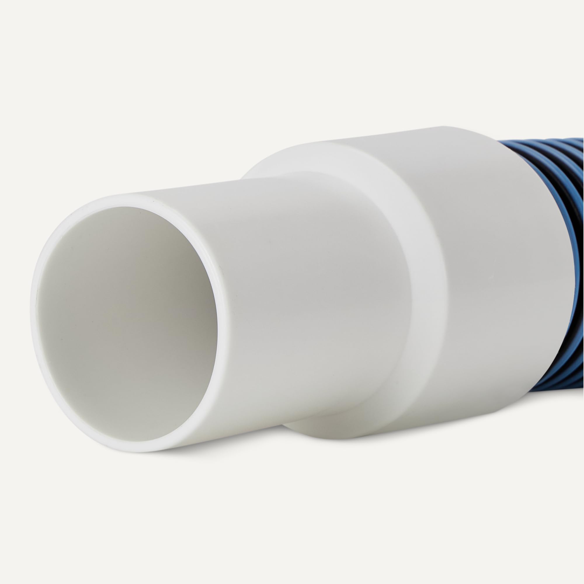 Basics Pool Vacuum Hose attached to a manual vacuum head