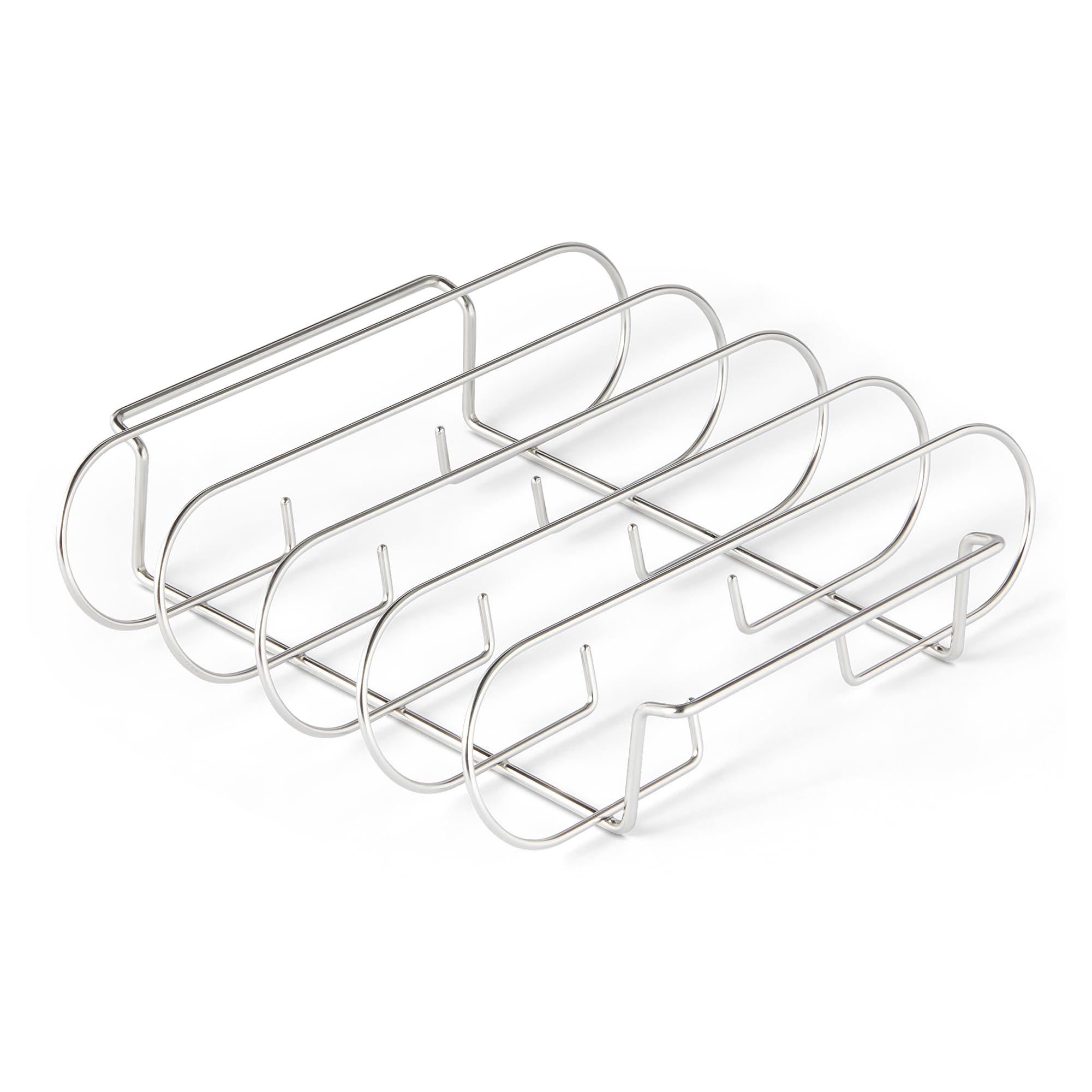 Basics Rib Rack for grilling, stainless steel, front view