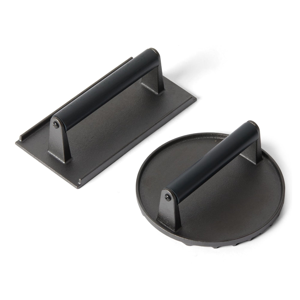 Basics Smash Burger Press round and rectangle models side view