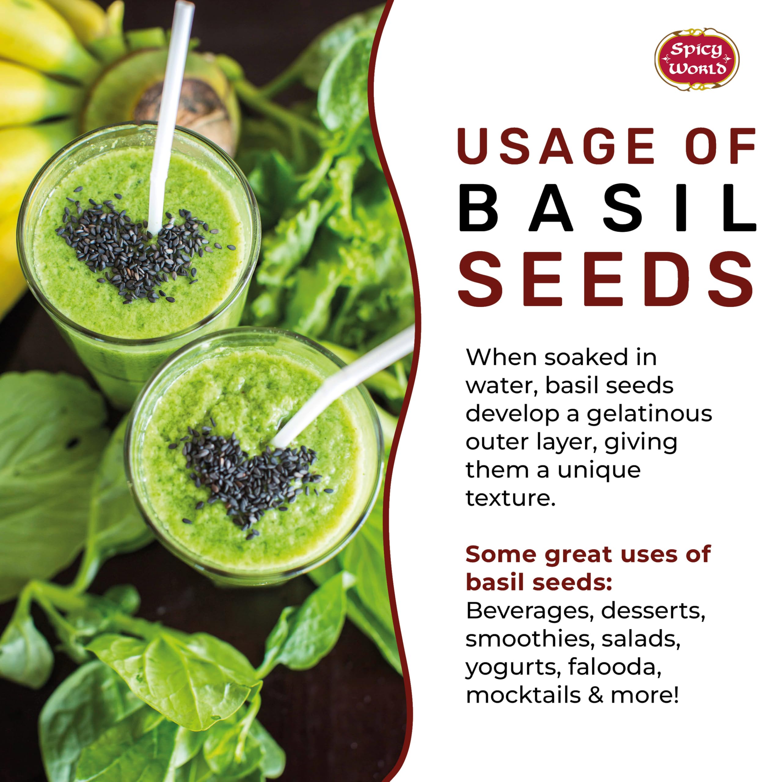Basil Seeds in a bowl with ingredients for Falooda