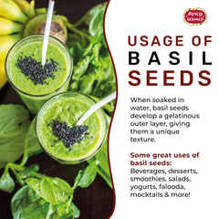 Basil Seeds in a bowl with ingredients for Falooda