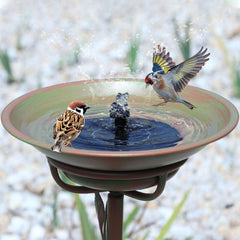 Basin of MNRYLKB Solar Bird Bath showing depth