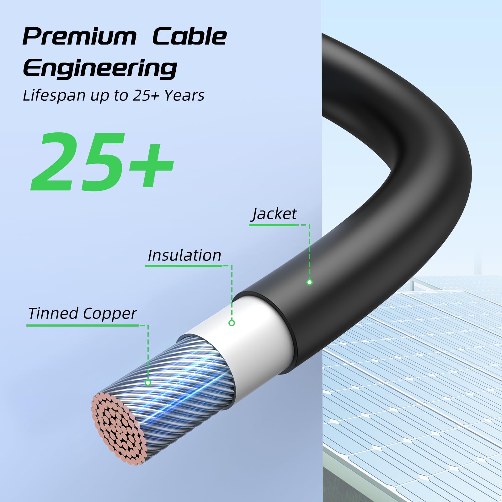 Bateria Power solar cables in outdoor setting