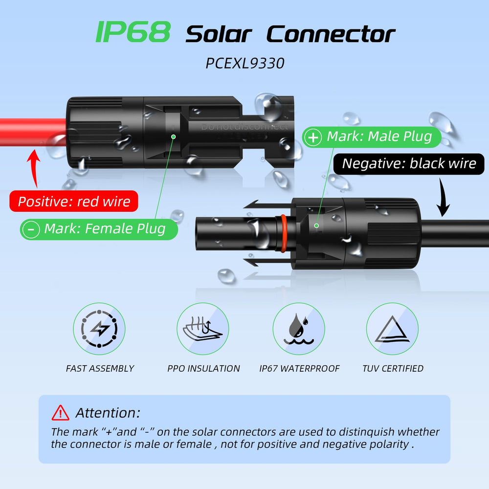 Bateria Power solar extension cable set with zip ties