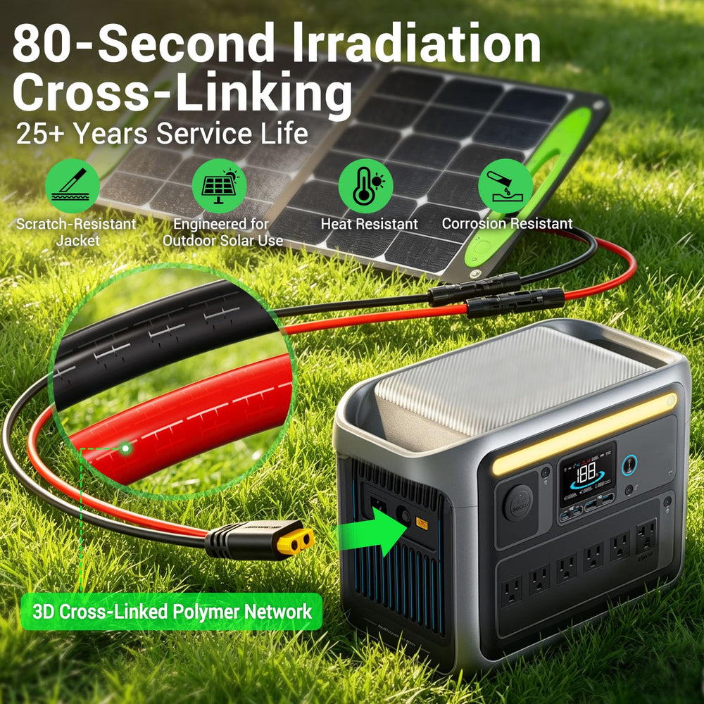Bateria Power Solar to XT60 Extension Cable 50FT flexible installation