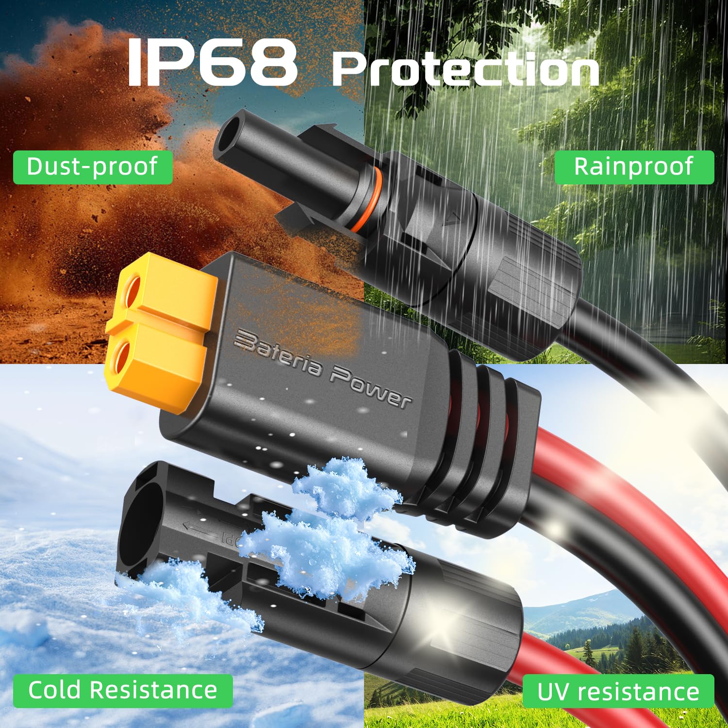 Bateria Power Solar to XT60 Extension Cable 50FT showing durability