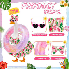 Batfsm Bikini Porch Goose Outfit with swim ring and floral bikini