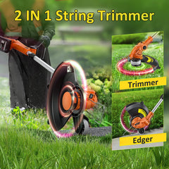 Battery and charger included with JAGROM Cordless String Trimmer