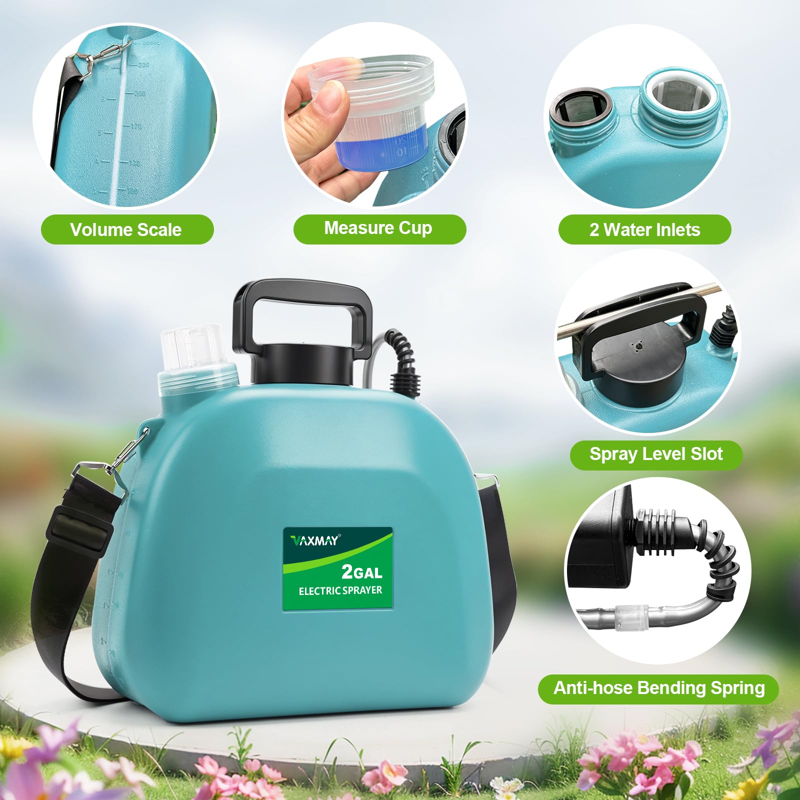 Battery indicator on VAXMAY sprayer handle