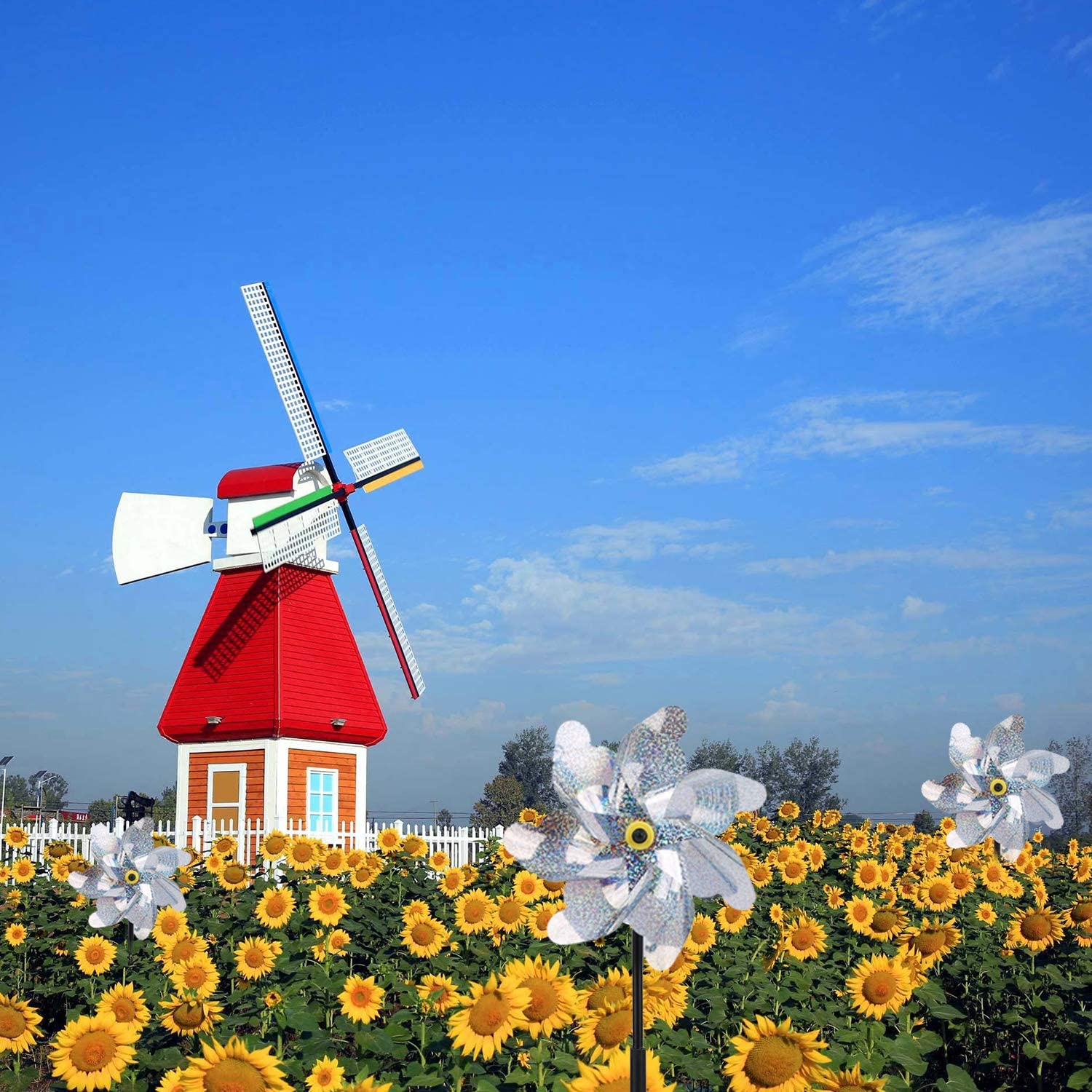 BATTIFE pinwheels in garden setting