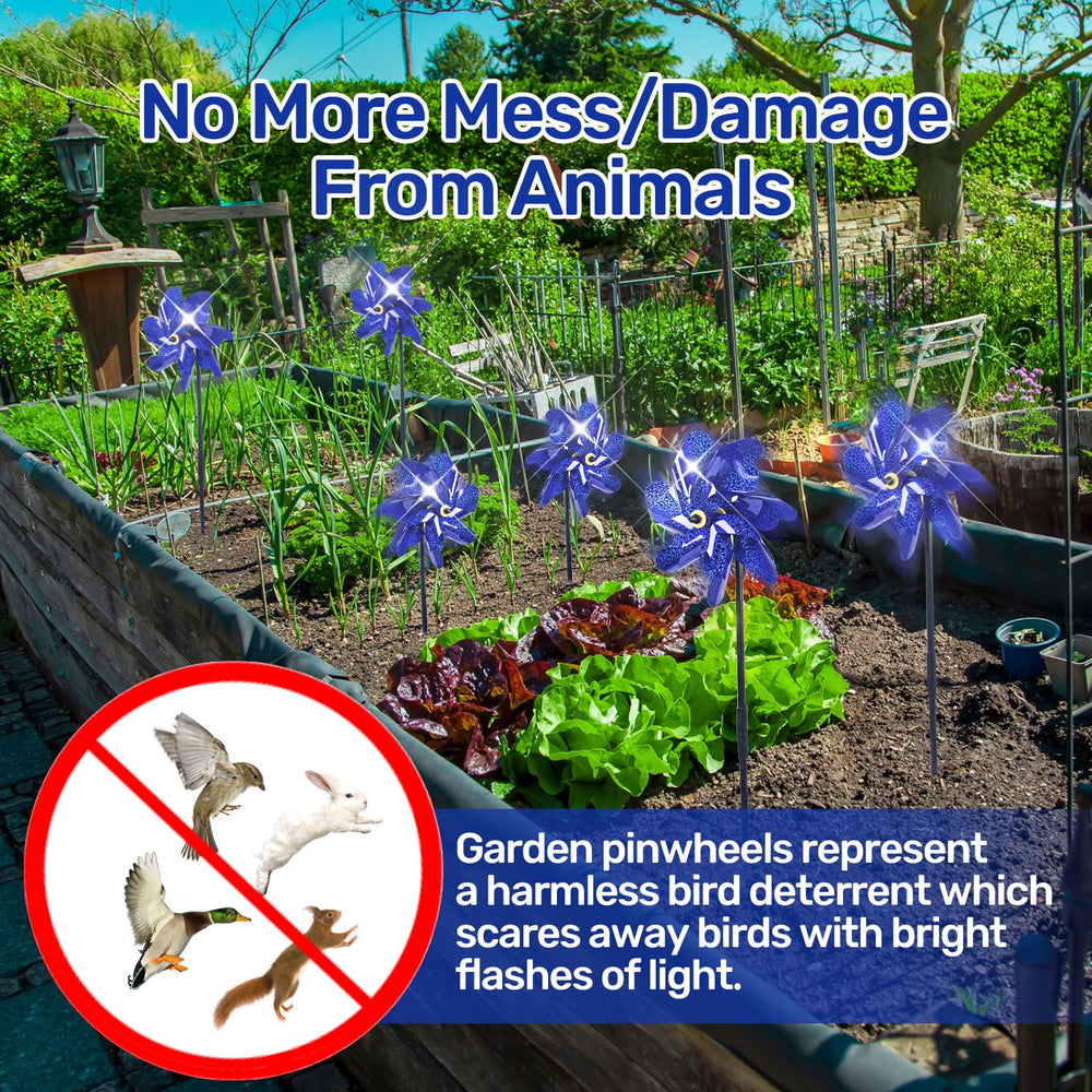 BATTIFE Reflective Pinwheel in garden setting