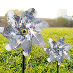 BATTIFE reflective silver pinwheel front view