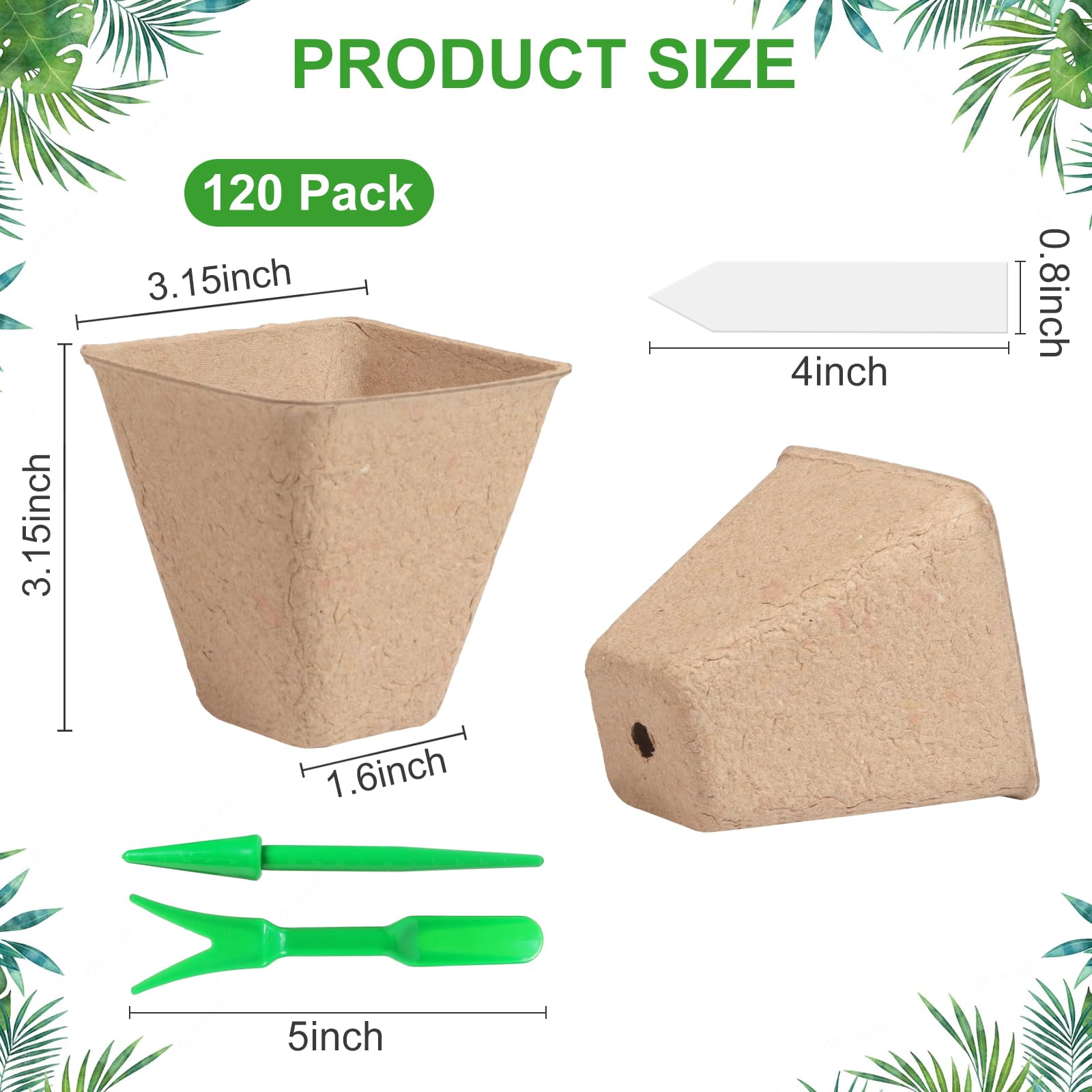 Baxrou peat pots with planting labels and tools