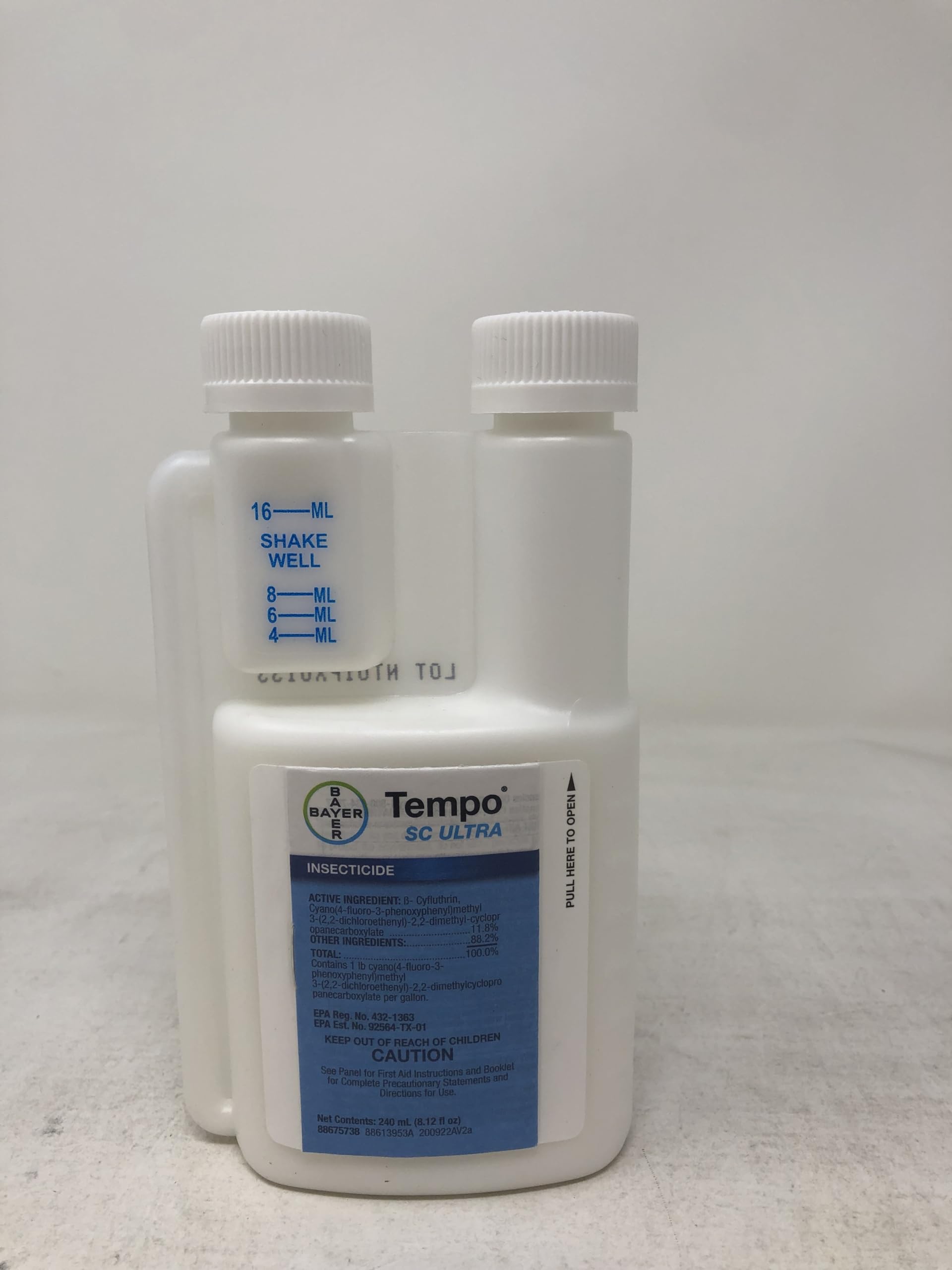 Bayer Tempo SC Ultra Insecticide 240ml back view with instructions