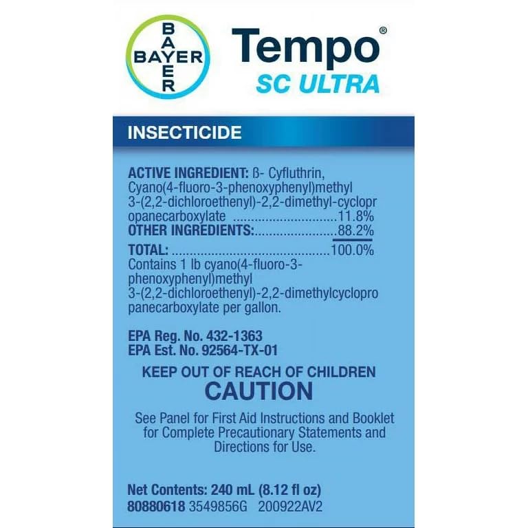 Bayer Tempo SC Ultra Insecticide powder formulation