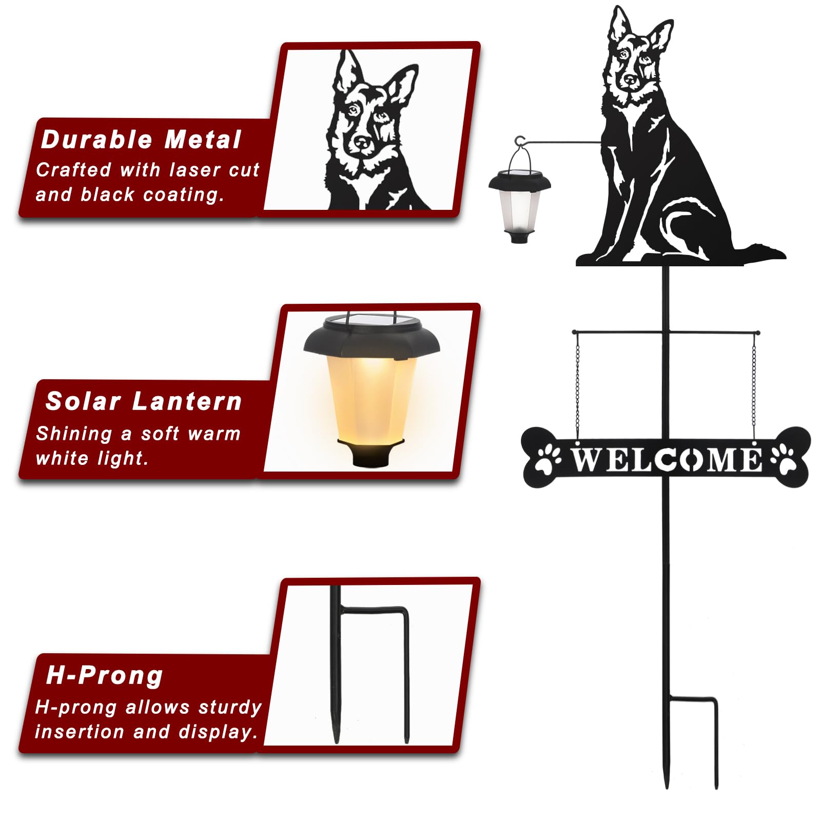 BAYN Solar German Shepherd Sign packaging