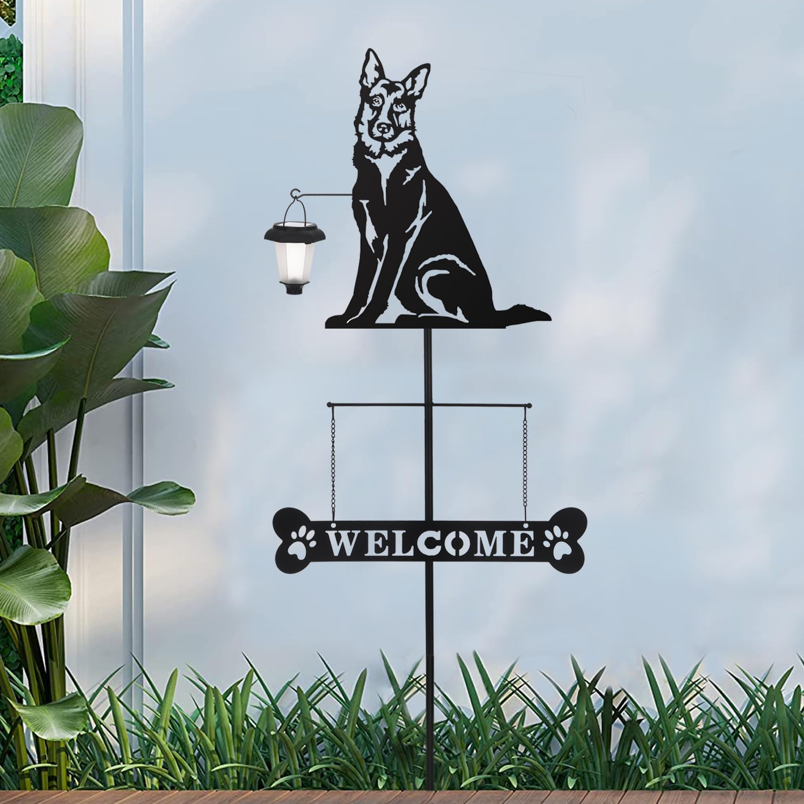 BAYN Solar Welcome Sign showing metal craftsmanship
