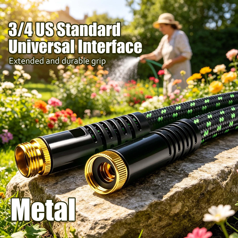 BazeSync 25FT Garden Hose showing brass fittings