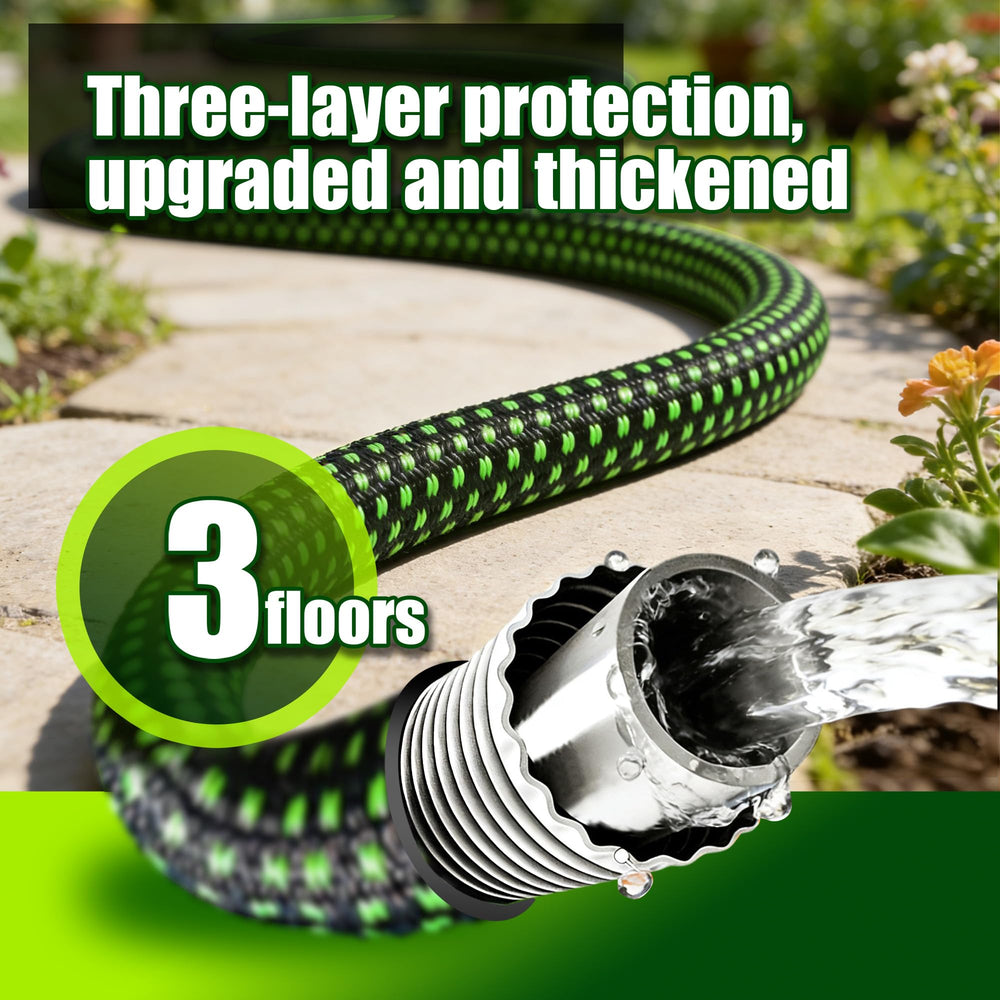 BazeSync 25FT Garden Hose with 10-function nozzle