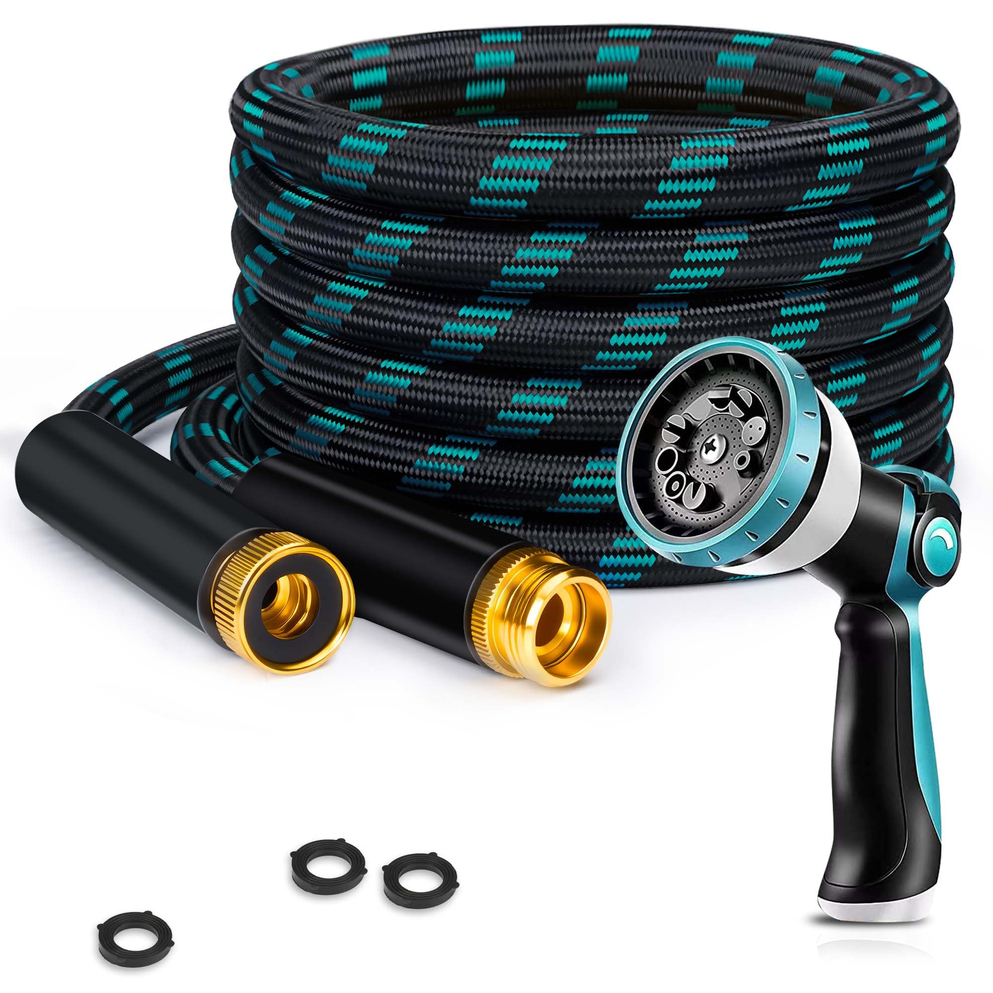 BazeSync Garden Hose 25FT blue model with 10-function nozzle