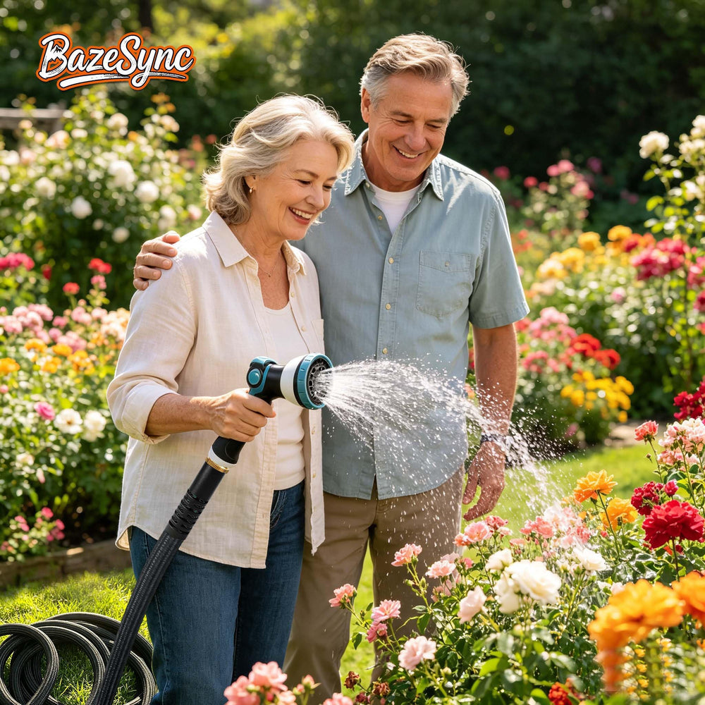BazeSync garden hose packaged with extra sealing washers
