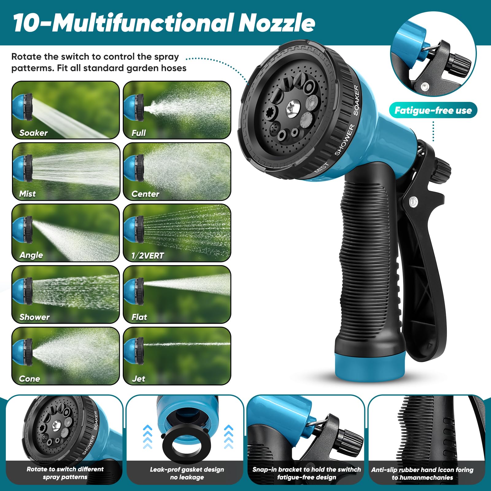 BAZOLOTA 100FT garden hose on a patio