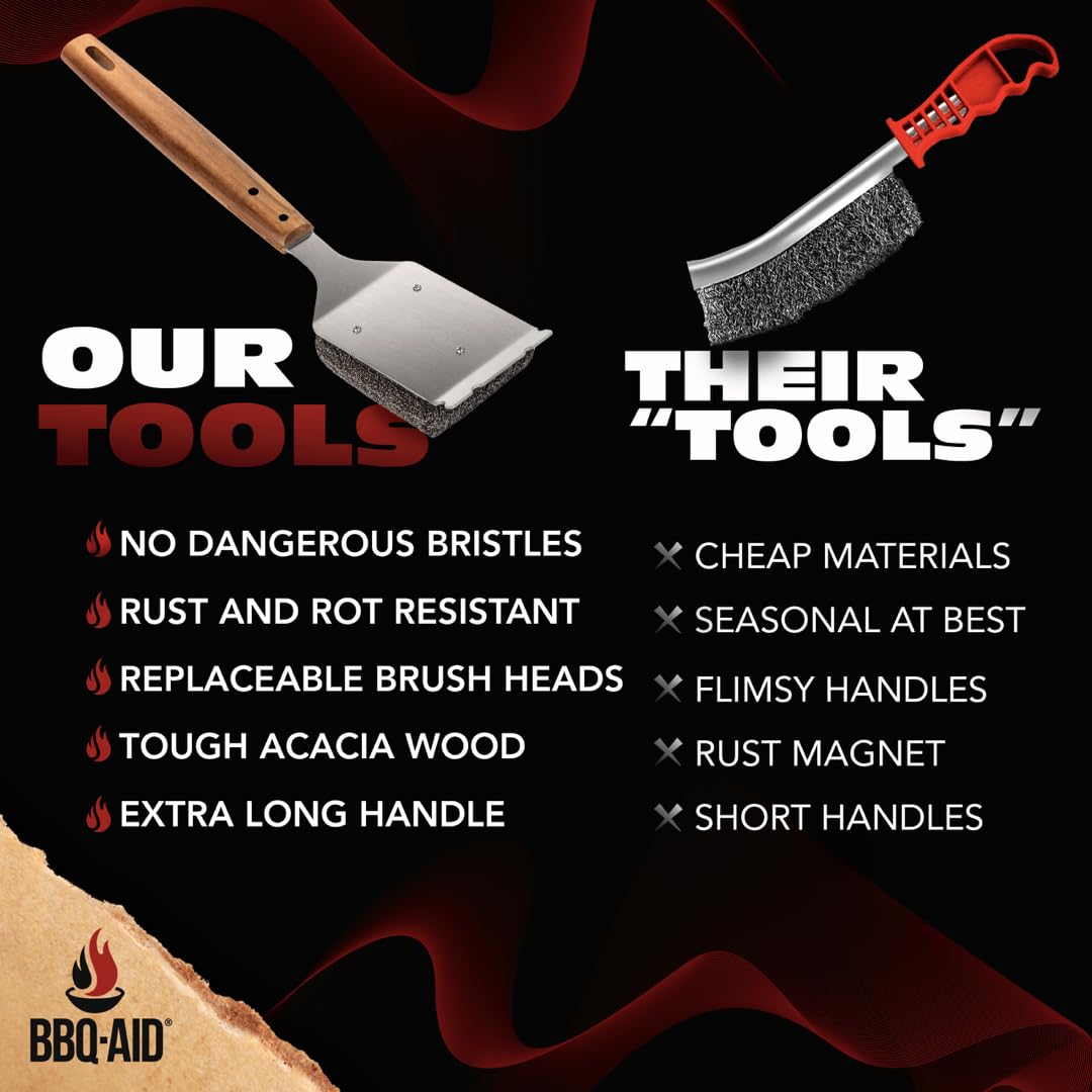 BBQ-Aid Bristle Free Grill Brush Cleaner handle details