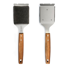 BBQ-Aid Bristle Free Grill Brush Cleaner side view showing stainless steel bristle-free head