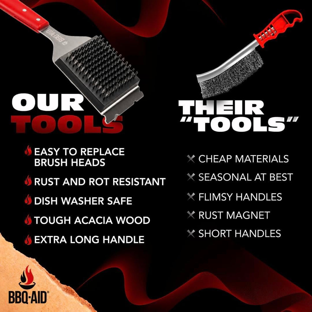BBQ-Aid Grill Brush being used on a barbecue