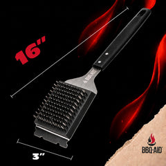 BBQ-Aid Grill Brush in action cleaning a gas grill