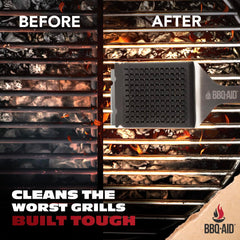 BBQ-Aid Grill Brush on a clean grill surface
