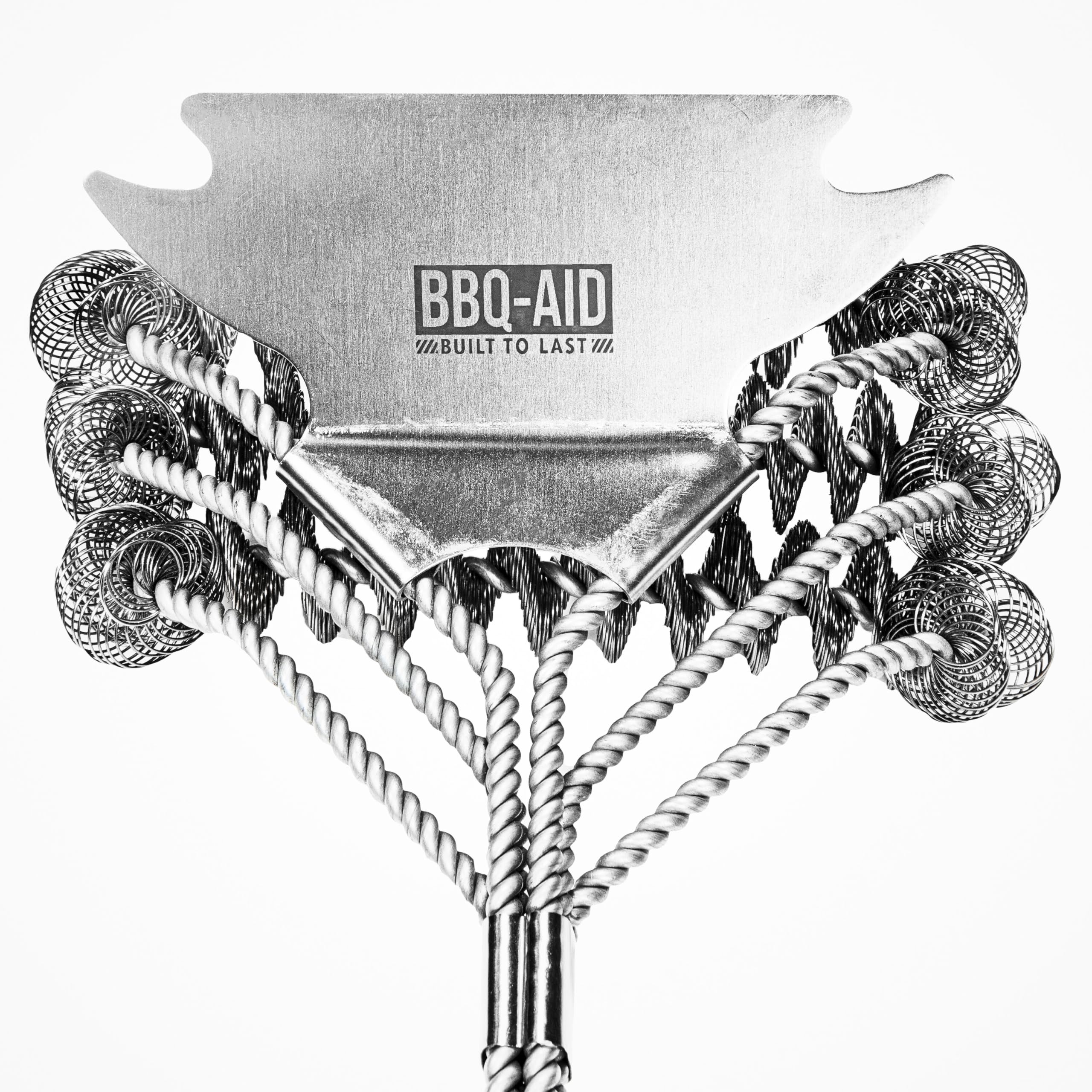 BBQ-Aid Grill Brush standing upright on a kitchen counter