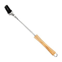 BBQ-Aid Silicone Basting Brush with Acacia Wood Handle, front view