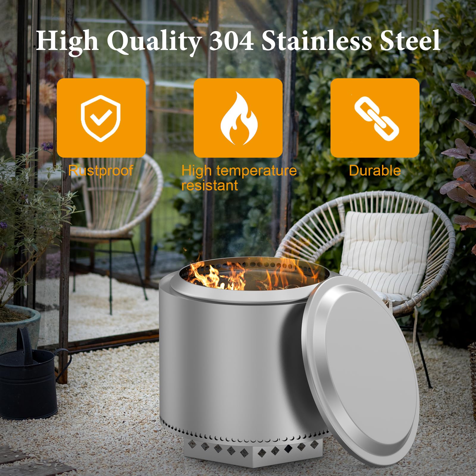 BBQ-PLUS fire pit lid shown on a Solo Stove Bonfire 19.7"