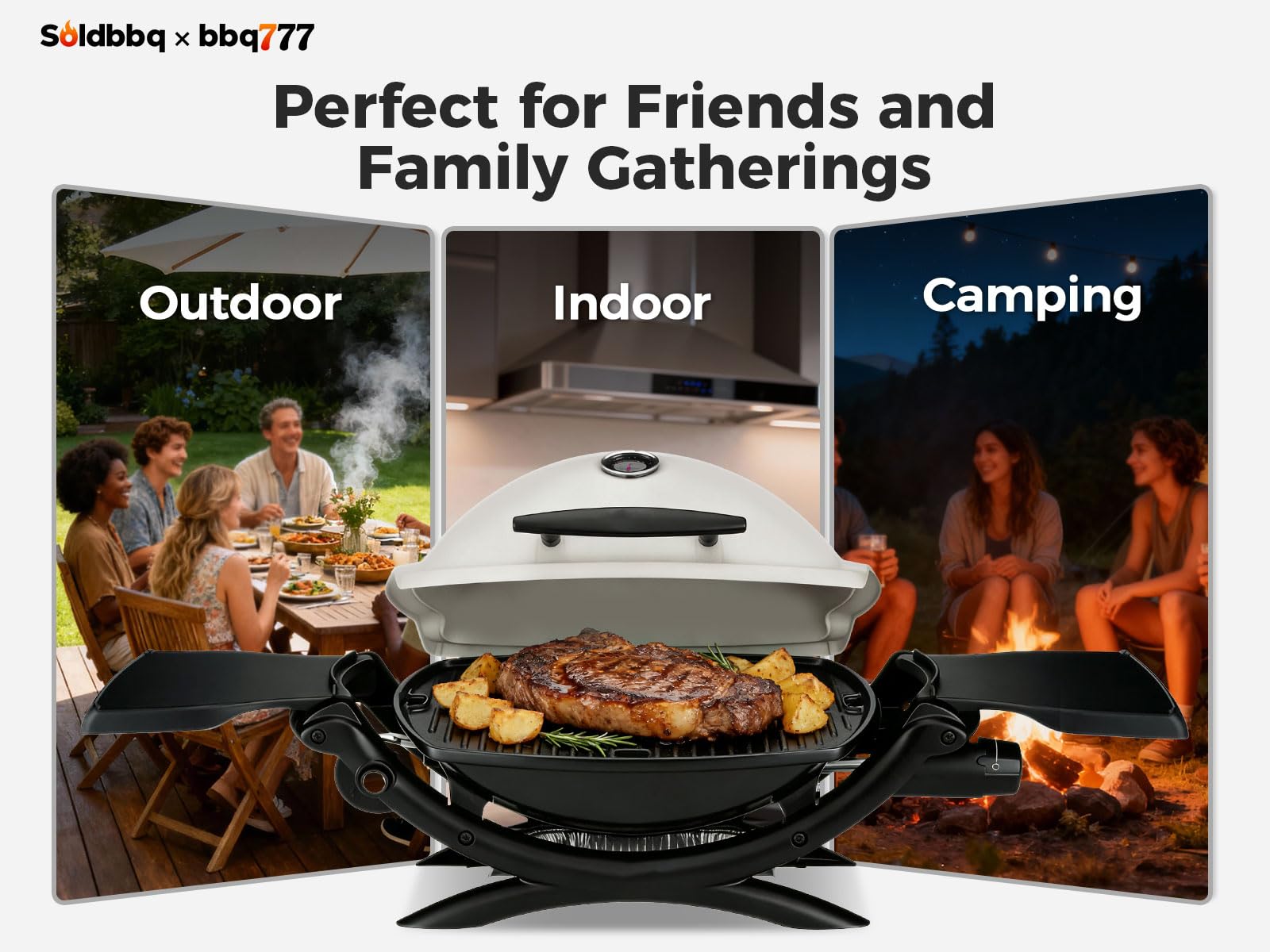 bbq777 Cast Iron Grill Griddle side view